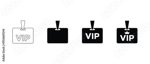 VIP pass symbol collection vector illustration