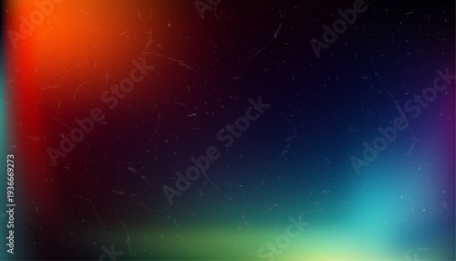 Retro cinematic film light leak gradient background with dust and scratch texture