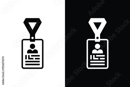 Badge identification card symbol with clean background