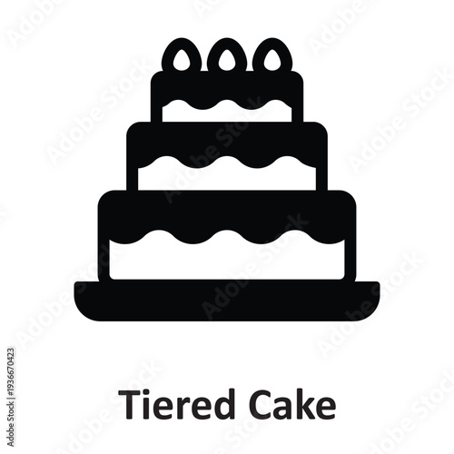 Tiered Cake Vector Icon which can easily modify or edit