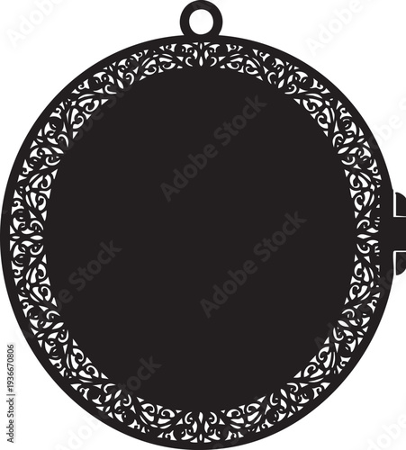 Classic Oval Ornate Locket and Filigree Jewelry Silhouettes