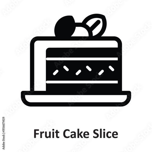 Fruit Cake Slice Vector Icon which can easily modify or edit