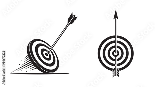 Target With Arrow Bullseye Concept Representing Goal Achievement, Strategic Focus And Performance Success Vector Illustration