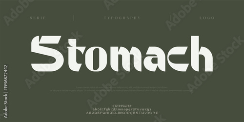 Stomach, Creative digital abstract minimal modern alphabet fonts. Typography technology electronic digital music future creative font. vector illustraion
