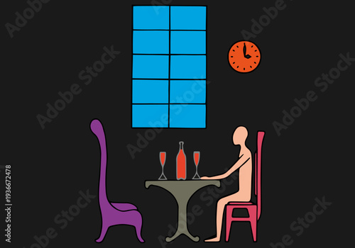 A man is waiting for a woman. Loneliness. Divorce. Psychology of relationships. Love.