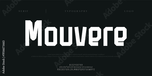 Mouvere, Creative digital minimal modern logo alphabet fonts. Typography minimalist urban sana serif digital fashion future creative logos fonts. vector illustration
