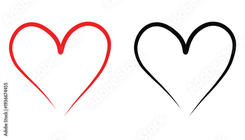heart outline icon set love romance valentine symbol vector