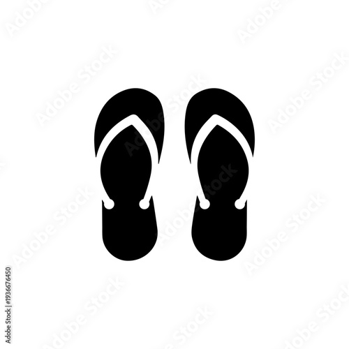 Minimalist Flip-Flop Silhouette Icon Design.