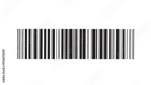 Barcode with black lines on white background for scanning product identification and inventory featuring retail, commerce, technology with data and