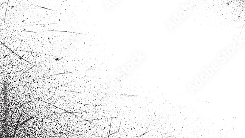 Abstract grunge texture vector with distressed black noise and grain pattern on transparent background for creative graphic design projects with artistic weathered dirty overlay elements