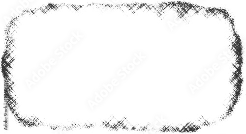 Abstract distressed frame with grunge border and rough scratched edges for vintage photo album or graphic design projects