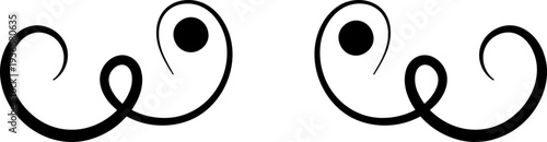 Swirl line divider, Curly decorative doodle, fancy ornament border