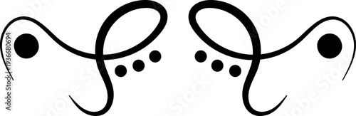 Swirl line divider, Curly decorative doodle, fancy ornament border