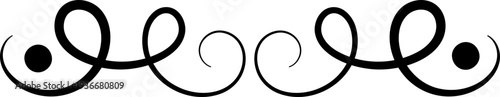 Swirl line divider, Curly decorative doodle, fancy ornament border