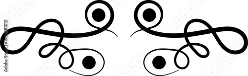 Swirl line divider, Curly decorative doodle, fancy ornament border