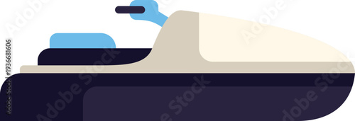 Jet ski design representing speed, summer, and recreational water sports