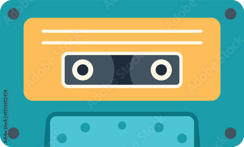 Old school cassette tape recording sound and playing audio
