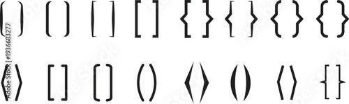 Mathematical Brackets and Parentheses Icon Set for Coding Programming and Algebra