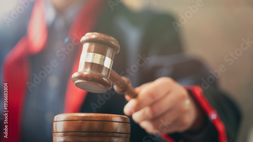 Photos Judge hitting the gavel to finalize a decision