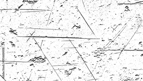 Heavy scratched surface with deep gouges and random grit particles on transparent background for realistic distressed texture and vintage weathered industrial metal or wood effect design