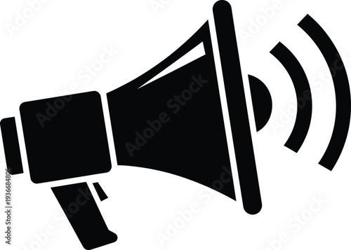 Black Silhouette Icon of a Megaphone or Loudspeaker