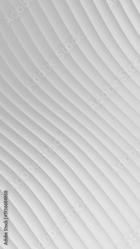A minimalist, vertical-oriented animation of soft white curved lines or ridges that shift subtly. The pattern resembles modern architectural textures, sand dunes, or flowing fabric