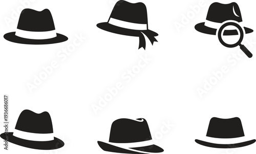 Fedora Hat Icons: Classic Style and Detective Theme