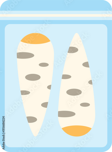 Bamboo shoots stored in a transparent packaging bag, representing fresh organic food or ingredients