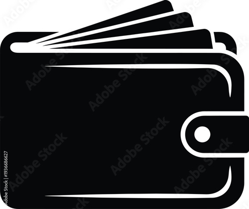 Wallet Icon with Banknotes and Cards