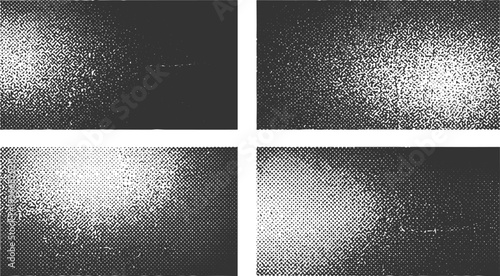 Abstract vector grunge texture backgrounds set transparent grid, distressed overlay effect for design, rough surfaces with halftone patterns and faded spots