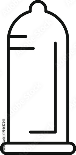 Condom line art protecting against unwanted pregnancy and sexually transmitted infections