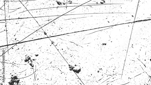 Grunge scratch effect on transparent background vector illustration, rough surface overlay, distressed texture with lines and specks