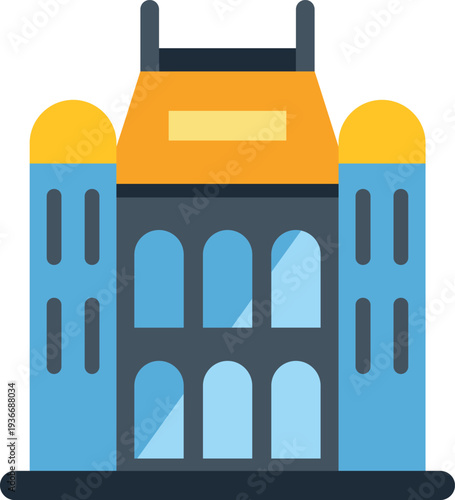 Grand palais building icon representing a landmark in paris, france