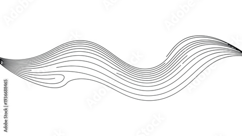 Wavy lines illustration with multiple curves and smooth flow