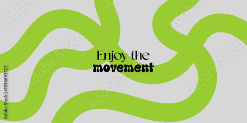 Abstract background design thick green and lime linear wave patterns on a grey backdrop for modern minimalist creative layouts.