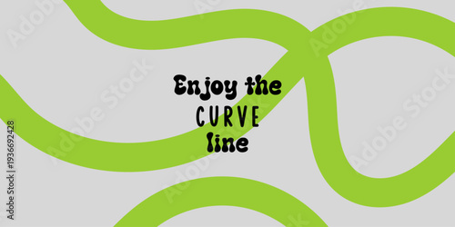 Abstract background featuring thick green and lime linear wave patterns on a grey backdrop for modern minimalist creative layouts.