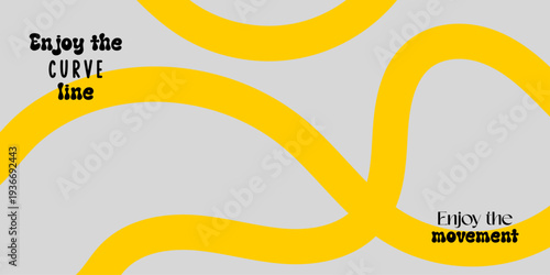 Abstract background featuring bold yellow linear wave patterns on a muted grey backdrop for modern creative digital layouts