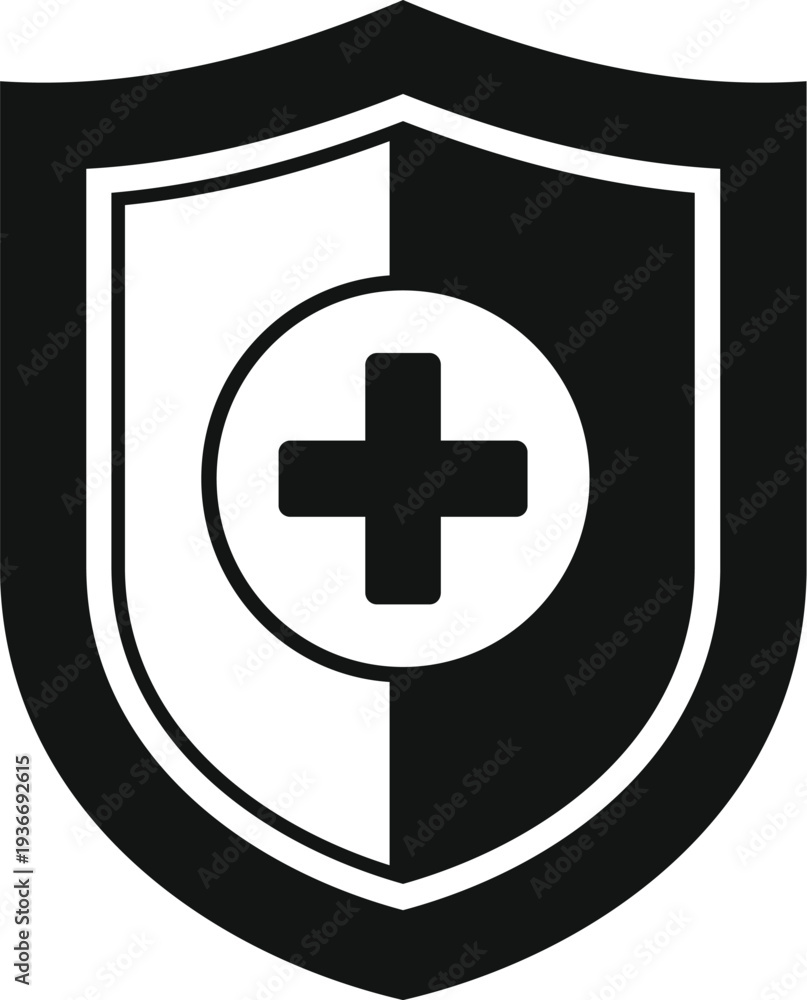 Obraz premium Shield illustration presenting healthcare protection, medical safety, and insurance concepts