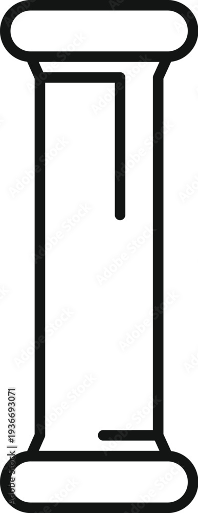 Fototapeta premium Architectural column abstract icon representing strength and classic design