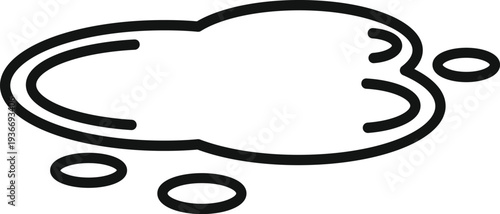 Outline icon showing water puddle or liquid spill on white background