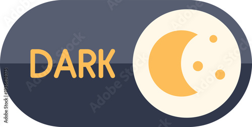 Dark mode toggle switch showing a moon icon for user interface design