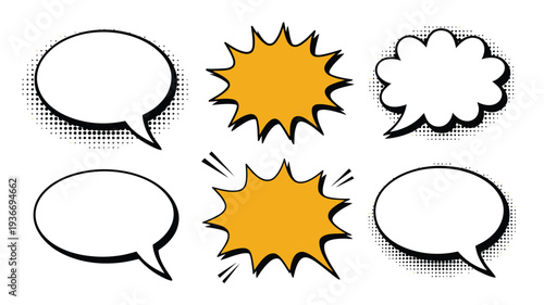 Speech bubbles vector illustration set for comic book designs
