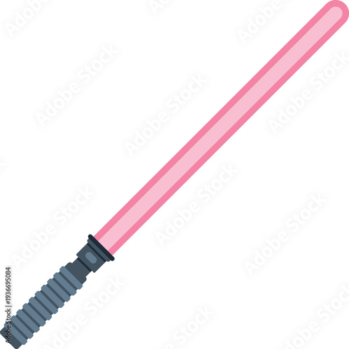 Pink laser sword with a gray hilt, an iconic flat design element for science fiction