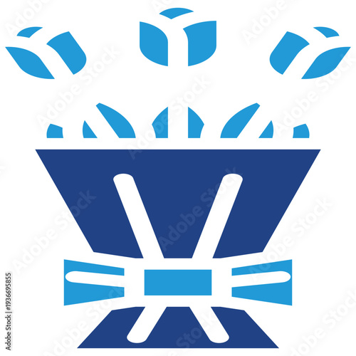 Beautiful flower bouquet with ribbon tie Ideal to beautify the layout of digital invitations or moments of love