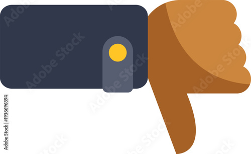 Hand showing classic thumbs down gesture indicating disapproval and negative feedback