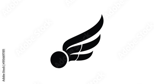 Stylish black wing logo design element