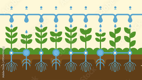 Efficient irrigation system for healthy plant growth with drip watering technology