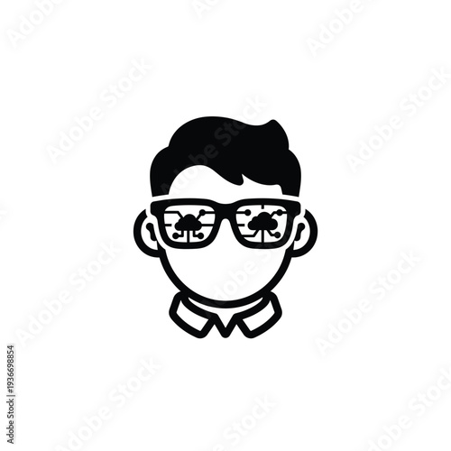 Cloud Architect Avatar Chunky Mascot Glyph