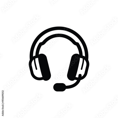 Professional Gaming Headset Mascot Glyph