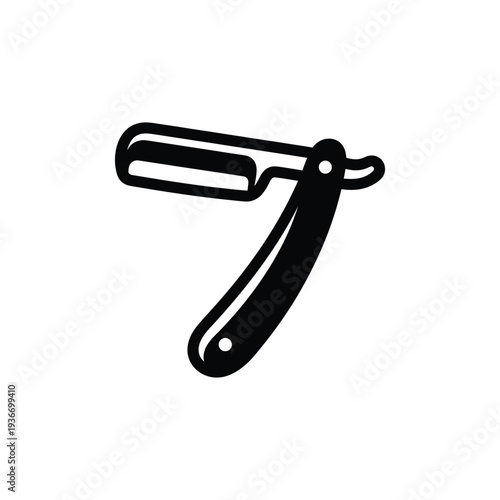 Straight Razor Mascot Glyph